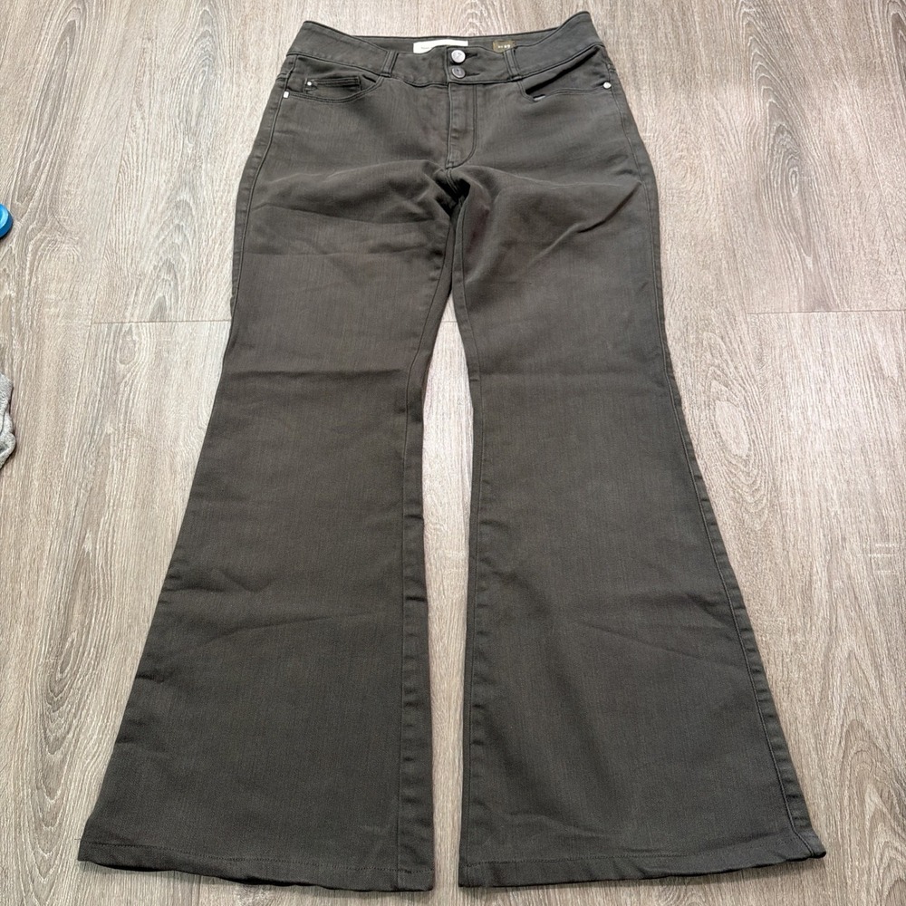 Anthropologie Pilcro & the Letterpress High Rise Flare Stretch Jeans Green 29